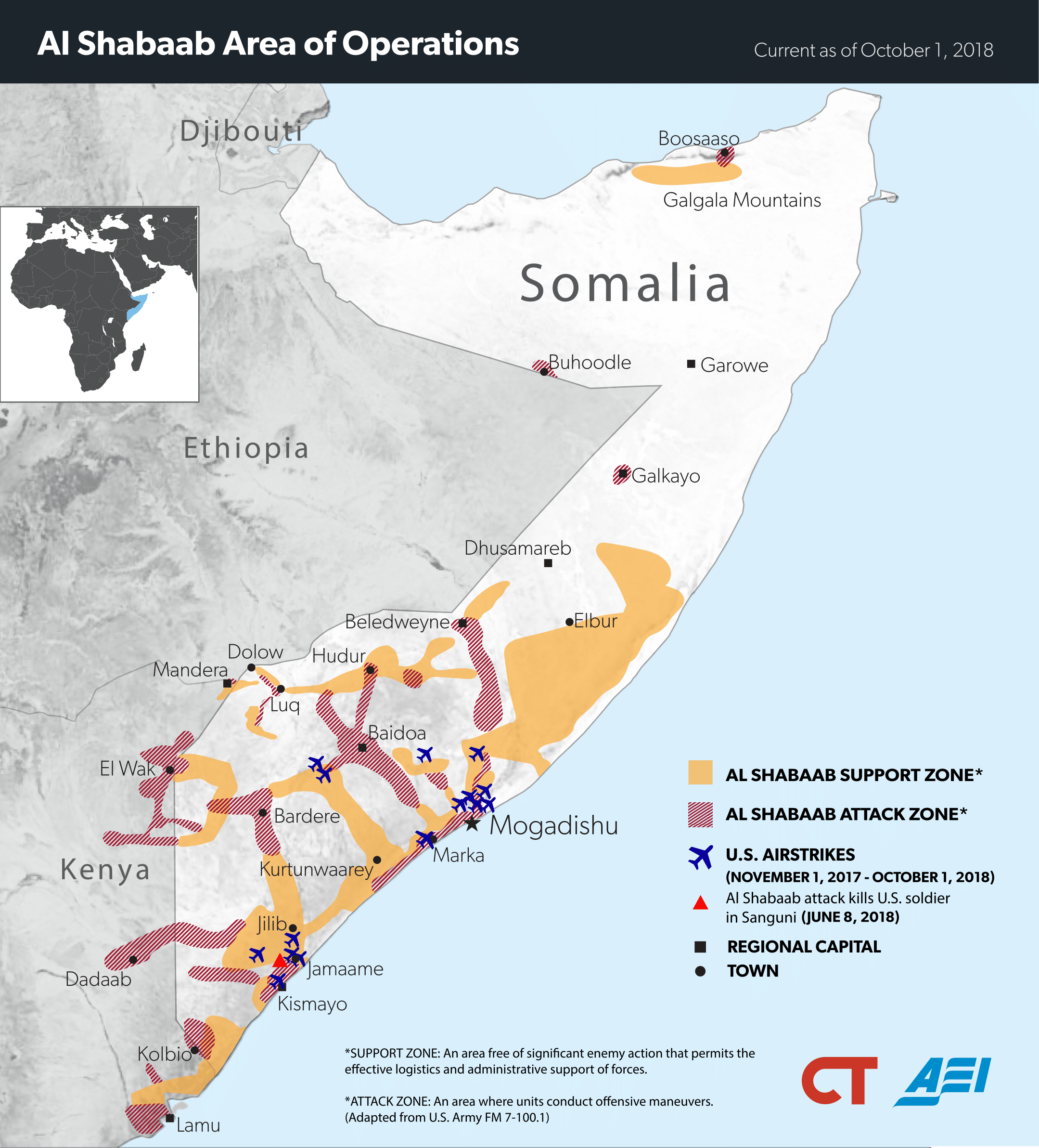 Al Shabaab Area Of Operations: October 2018 | Critical Threats