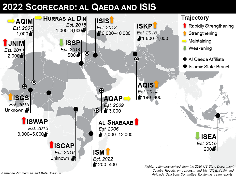 The State Of Al Qaeda And Isis Around The World Critical Threats