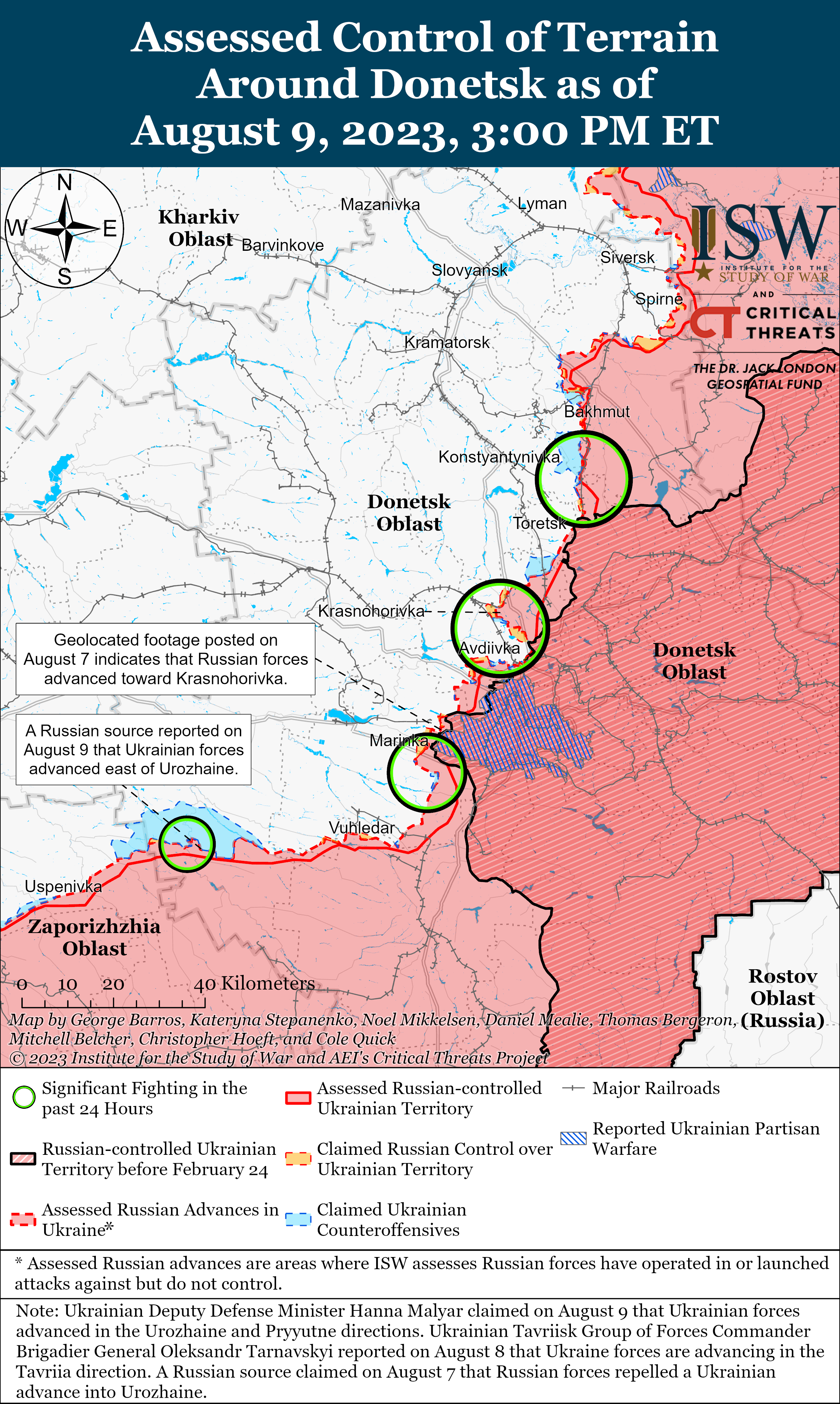 Donetsk Battle Map Draft August 92023