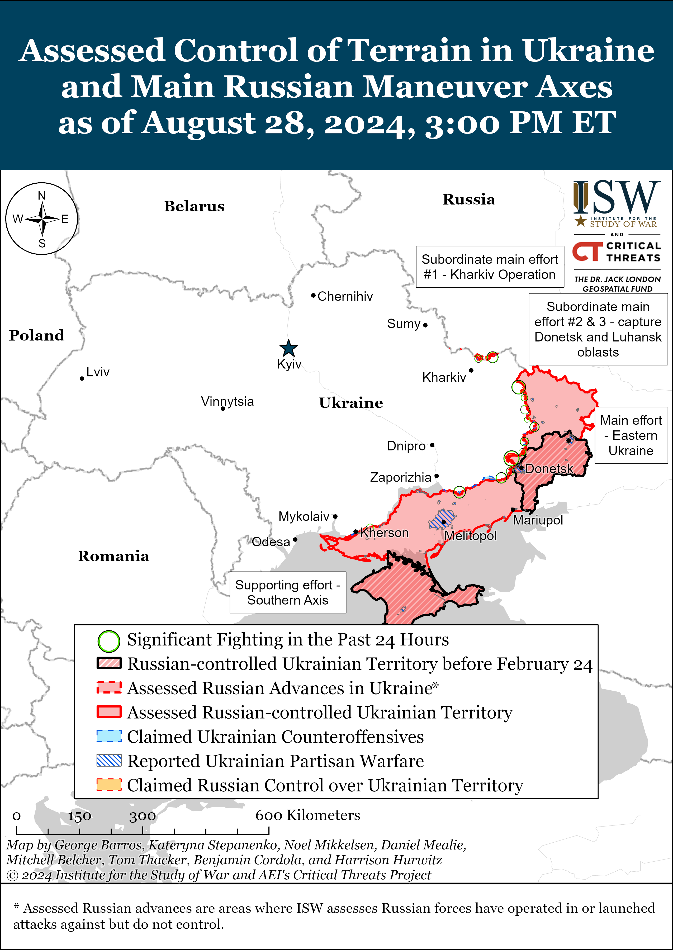 Russian Offensive Campaign Assessment August 28 2024 Critical  