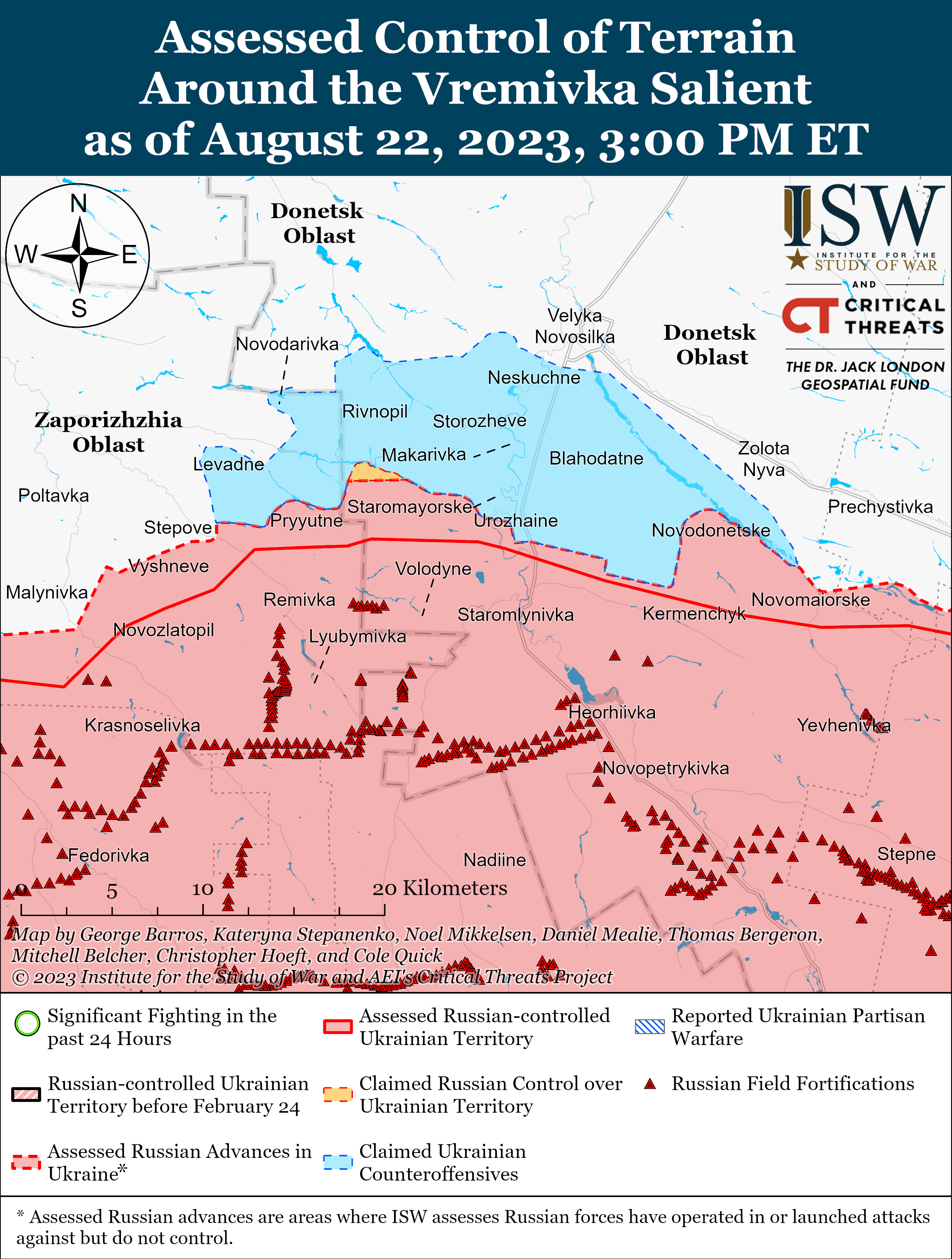 Vremivka Salient Battle Map Draft August 222023